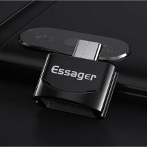 Адаптер ESSAGER UC100 Type-C to USB - Black: фото 1 из 9