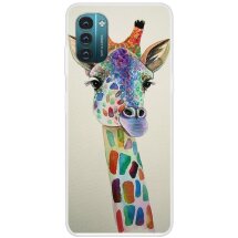 Силиконовый (TPU) чехол Deexe Life Style для Nokia G21 / G11 - Colorful Giraffe: фото 1 из 3