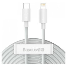 Комплект кабелей (2шт) Baseus Simple Wisdom Type-C to Lightning (20W, 5A, 1.5m) TZCATLZJ-02 - White: фото 1 из 12