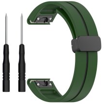 Ремінець Deexe Soft Line для годинників Garmin з кріпленням Quick Fit 26mm - Army Green / Black: фото 1 з 8