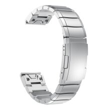 Ремешок Deexe Stainless Steel для часов Garmin c креплением QuickFit 20mm - Silver: фото 1 из 5