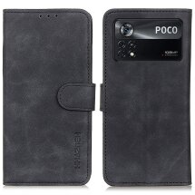 Чохол-книжка KHAZNEH Retro Wallet для Xiaomi Poco X4 Pro - Black: фото 1 з 10