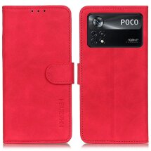 Чохол-книжка KHAZNEH Retro Wallet для Xiaomi Poco X4 Pro - Red: фото 1 з 10
