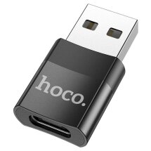 Адаптер Hoco UA17 USB Male to Type-C Female - Black: фото 1 з 5