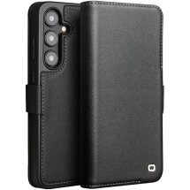 Кожаный чехол QIALINO Leather Stand для Samsung Galaxy S24 (S921) - Black: фото 1 из 5