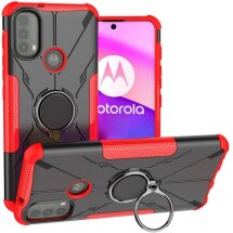 Захисний чохол Deexe Armor Bear для Motorola Moto E40 - Red: фото 1 з 10