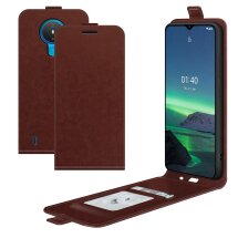 Чохол Deexe Flip Case для Nokia 1.4 - Brown: фото 1 з 7