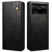 Захисний чохол UniCase Leather Wallet для Xiaomi Poco X4 Pro - Black: фото 1 з 7