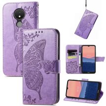 Чехол UniCase Butterfly Pattern для Nokia C21 - Light Purple: фото 1 из 5