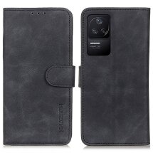 Чехол-книжка KHAZNEH Retro Wallet для Xiaomi Poco F4 / Redmi K40S - Black: фото 1 из 10