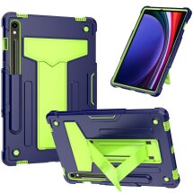 Чехол UniCase Hybrid Stand для Samsung Galaxy Tab S9 / S9 FE (X710/716/510) - Navy Blue / Green: фото 1 из 5