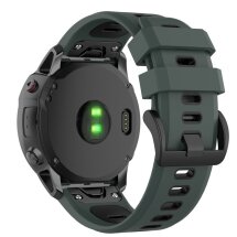 Ремешок Deexe Modern Strap для часов Garmin c креплением QuickFit 26mm - Black / Green: фото 1 из 15