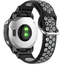 Ремінець Deexe Dot Color для годинників Garmin з кріпленням Quick Fit 20mm - Black / Grey: фото 1 з 7
