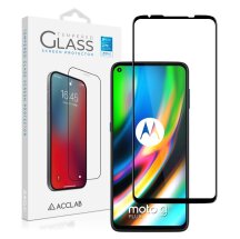 Защитное стекло ACCLAB Full Glue для Motorola Moto G9 Plus - Black: фото 1 из 6
