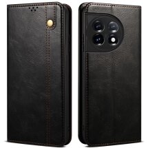 Защитный чехол UniCase Leather Wallet для OnePlus 11R - Black: фото 1 из 9