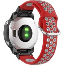 Ремінець Deexe Dot Color для годинників Garmin з кріпленням Quick Fit 20mm - Red / Grey: фото 1 з 7