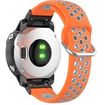 Ремешок Deexe Dot Color для часов Garmin c креплением Quick Fit 20mm - Orange / Grey: фото 1 из 7