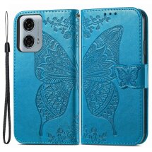 Чехол UniCase Butterfly Pattern для Motorola Moto G24 Power - Blue: фото 1 из 8