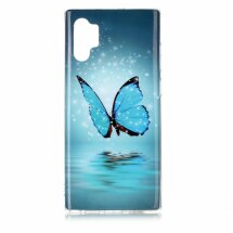 Силиконовый (TPU) чехол Deexe LumiCase для Samsung Galaxy Note 10+ (N975) - Blue Butterfly: фото 1 из 6