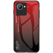 Захисний чохол Deexe Gradient Color для Realme C30 / Narzo 50i Prime - Red / Black: фото 1 з 8