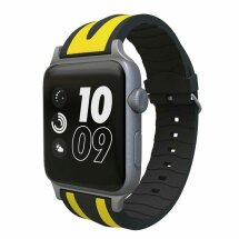 Ремінець UniCase Soft Strap для Apple Watch 38 / 40 / SE 40 / 41 mm - Black / Yellow: фото 1 з 5