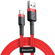 Кабель Baseus Cafule USB to Lightning (2.4A, 1m) CALKLF-B09 - Red: фото 1 из 18