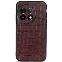 Кожаный чехол UniCase Croco Skin для OnePlus 11 - Brown: фото 1 из 3