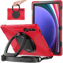 Захисний чохол Deexe Hand Grip X для Samsung Galaxy Tab S8 Ultra (T900/T906) / S9 Ultra (X910/916) - Red / Black: фото 1 з 5