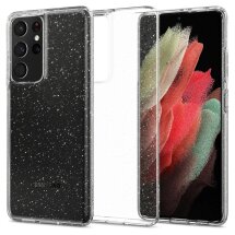 Защитный чехол Spigen (SGP) Liquid Crystal Glitter для Samsung Galaxy S21 Ultra (G998) - Crystal Quartz: фото 1 из 14