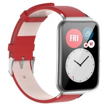 Ремінець Deexe Leather Strap для Huawei Watch Fit 2 - Red: фото 1 з 11