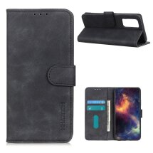 Чехол-книжка KHAZNEH Retro Wallet для OnePlus 9 - Black: фото 1 из 10