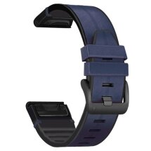 Кожаный ремешок UniCase Leather Strap для часов Garmin c креплением QuickFit 22mm - Midnight Blue: фото 1 из 4