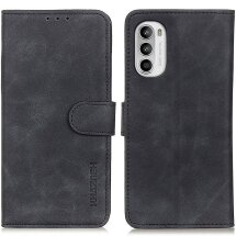Чохол-книжка KHAZNEH Retro Wallet для Motorola Moto G52 / G82 - Black: фото 1 з 7