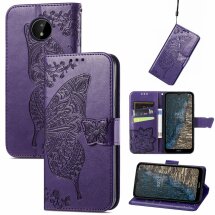 Чохол UniCase Butterfly Pattern для Nokia C10 / C20 - Purple: фото 1 з 12