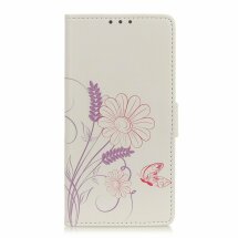 Чехол Deexe Life Style Wallet для ZTE Blade A7 (2019) - Flower and Butterfly: фото 1 из 5