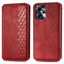 Чехол Deexe Rhombus Wallet для Motorola Moto G13 / G23 - Red: фото 1 из 7