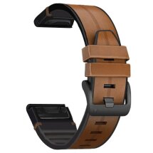 Шкіряний ремінець UniCase Leather Strap для годинників Garmin з кріпленням Quick Fit 22mm - Brown: фото 1 з 4