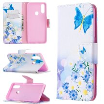 Чохол-книжка Deexe Color Wallet для OPPO A31 - Blue Butterfly and Flowers: фото 1 з 9