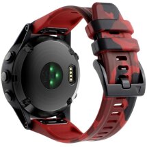 Ремінець Deexe Camouflage Style для годинників Garmin з кріпленням QuickFit 26mm - Red: фото 1 з 9