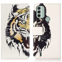Чехол Deexe Life Style Wallet для Nokia C31 - Tiger: фото 1 из 6