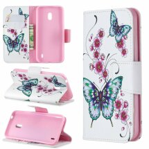 Чехол-книжка Deexe Color Wallet для Nokia 2.2 - Butterfly and Flower: фото 1 из 8