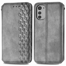Чехол Deexe Rhombus Wallet для Motorola Moto G22 / E32 / E32s - Grey: фото 1 из 8