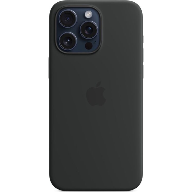 Оригинальный чехол Silicone Case with MagSafe для Apple iPhone 15 Pro Max (MT1M3) - Black: фото 2 из 4