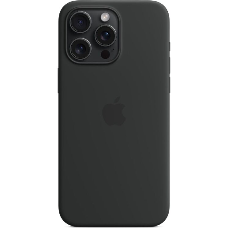 Оригинальный чехол Silicone Case with MagSafe для Apple iPhone 15 Pro Max (MT1M3) - Black: фото 4 из 4