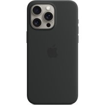 Оригинальный чехол Silicone Case with MagSafe для Apple iPhone 15 Pro Max (MT1M3) - Black: фото 1 из 4