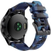 Ремінець Deexe Camouflage Style для годинників Garmin з кріпленням QuickFit 26mm - Blue: фото 1 з 9